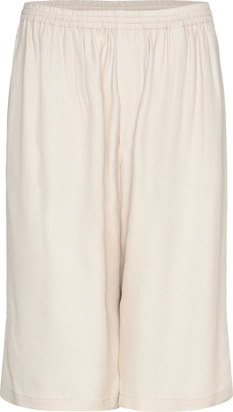 Draped Twill Shorts - Cream - 38