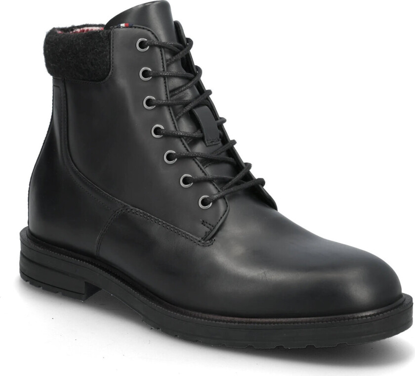 Cleated Hilfiger W Lth Boot - Black - 46