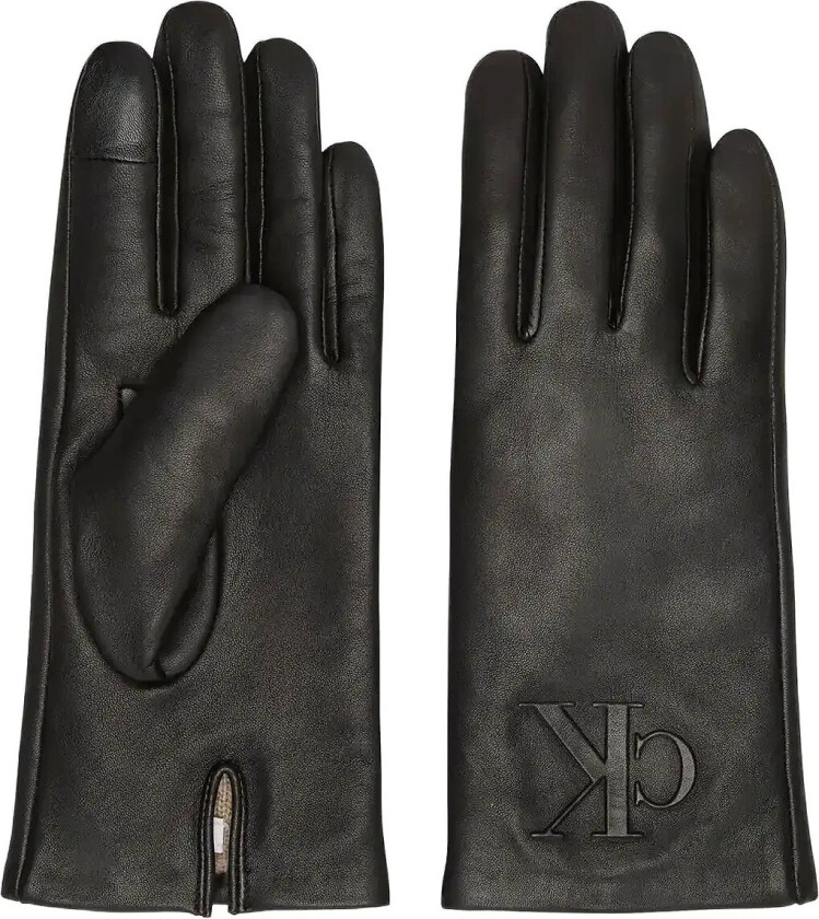 Raised Ck Leather Glove - Black - M/L