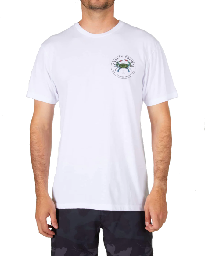 Men's Blue Crabber Short-Sleeve Premium Tee White S, White