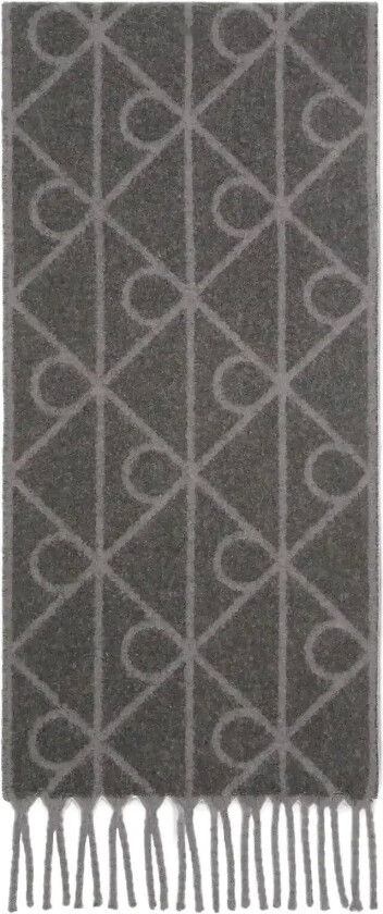 Emblem Aop Brushed Hw Scarf - Grey - ONE SIZE