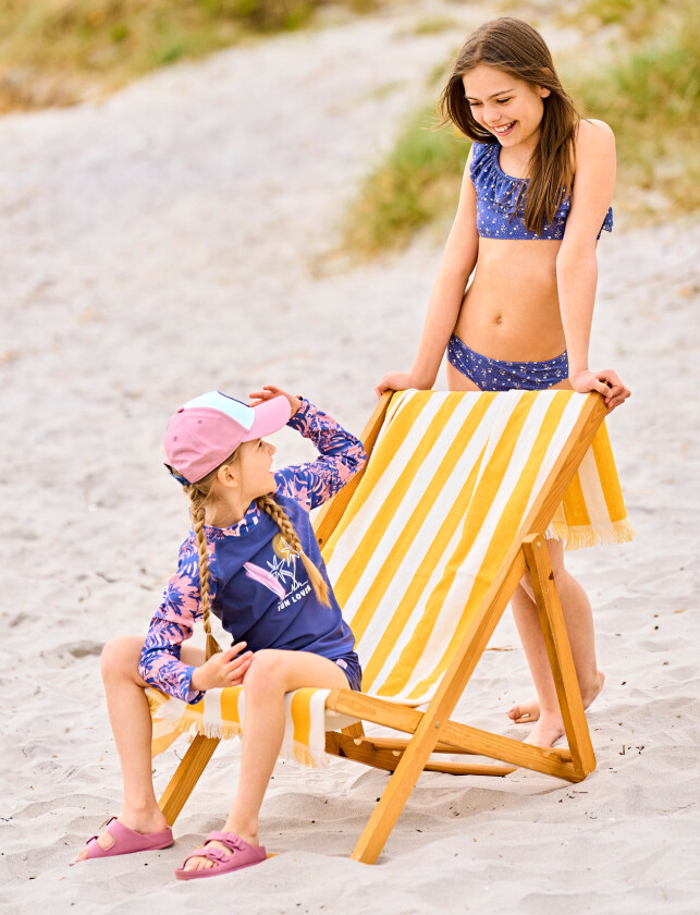 Bikini 1 Shoulder Frill, Aop - Blue - 104