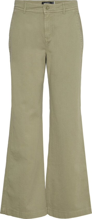 Cotton Twill Wide-Leg Pant - Green - 36