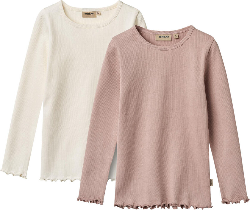Bilde av 2 Rib T-Shirts L/S Ida - Pink - 110