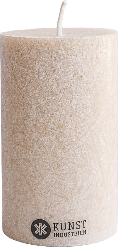 Upcycled Olive Wax Pillar Candle - Beige - 6X10CM