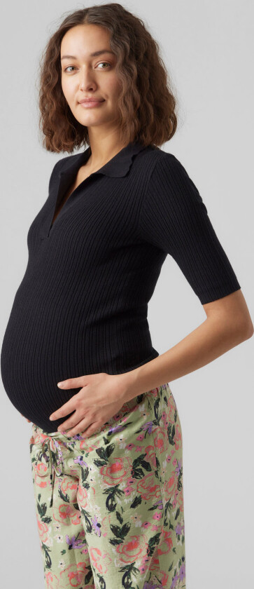 Vmmholly 2/4 Polo Pullover Ga Noos - Black - XS