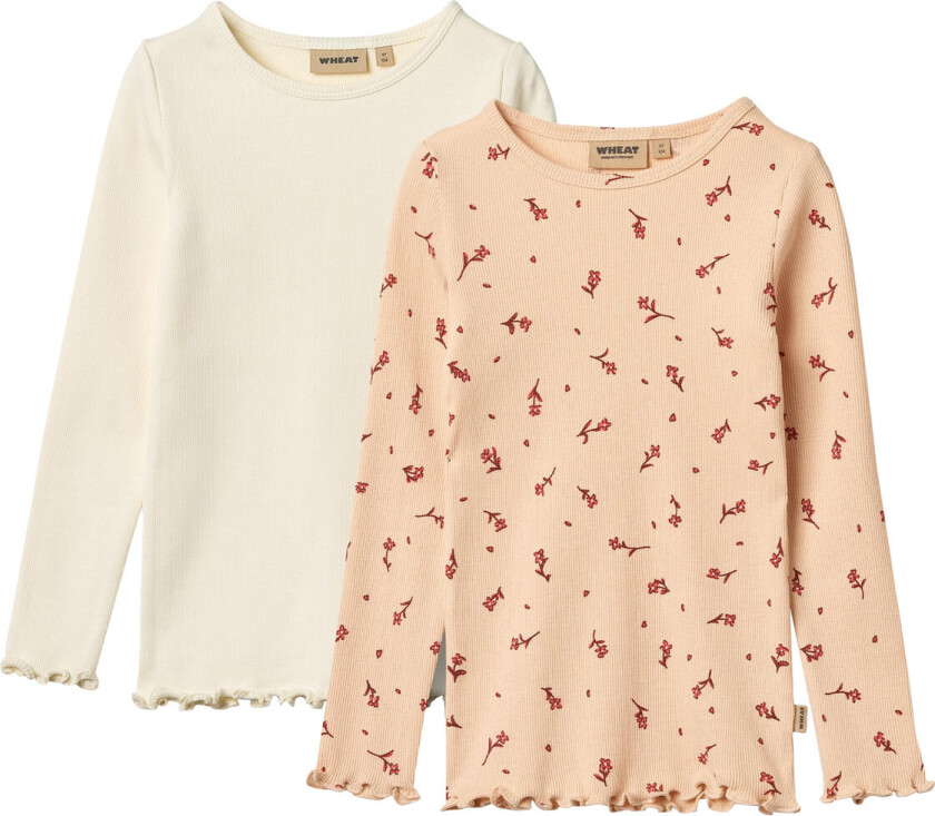 2 Rib T-Shirts L/S Ida - Pink - 104