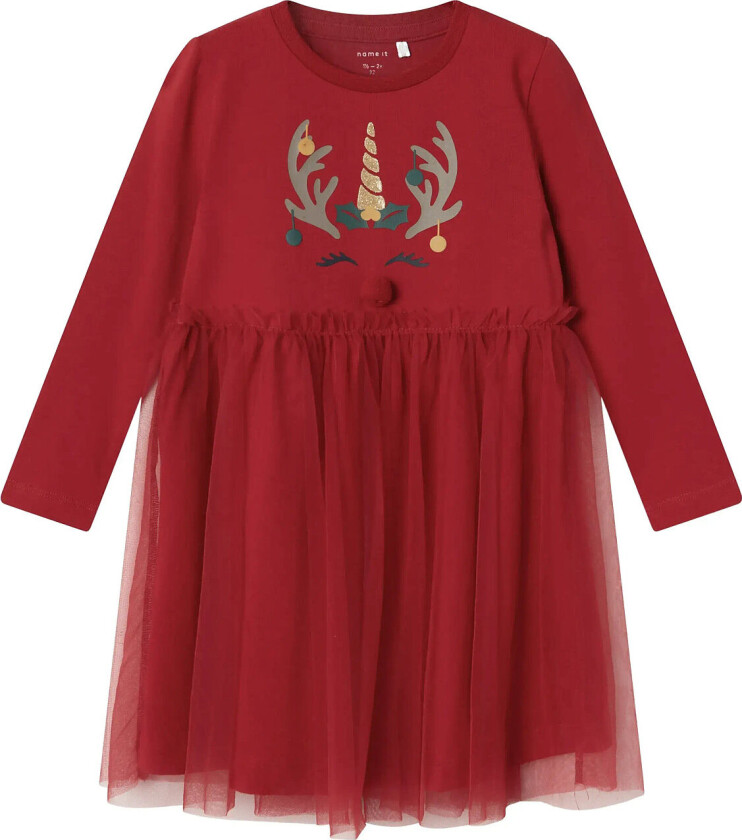 Nmfrjul Ls Dress - Red - 98