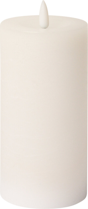 Rustic Finish Led Pillar Candle - White - H15CM