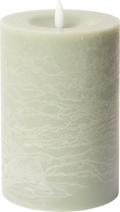 Rustic Finish Led Pillar Candle - Green - H15CM