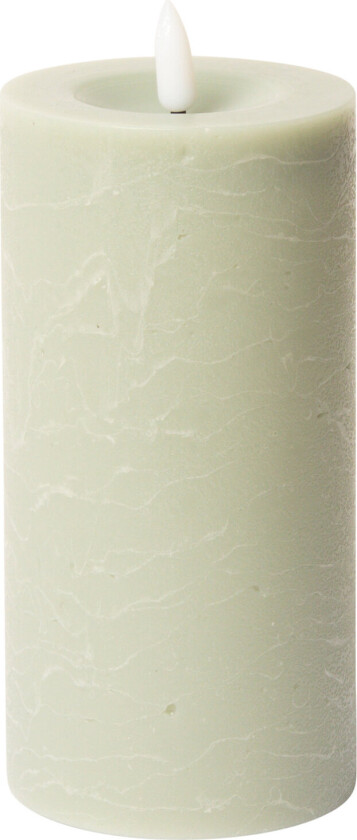 Rustic Finish Led Pillar Candle - Green - H15CM