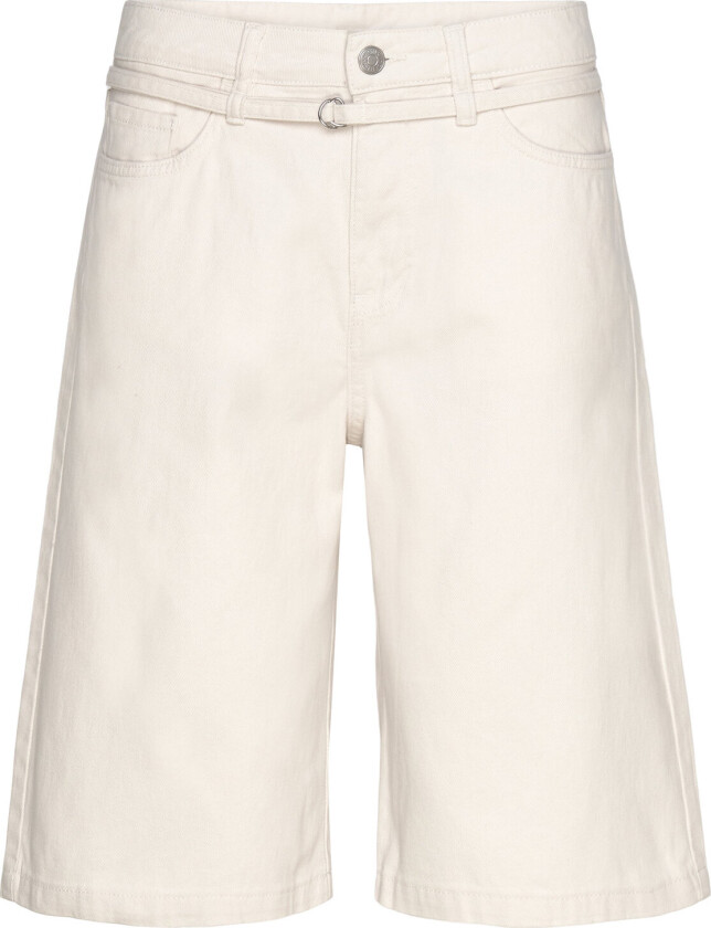 Low Rise Cargo Cotton Twill Jorts - Beige - 32