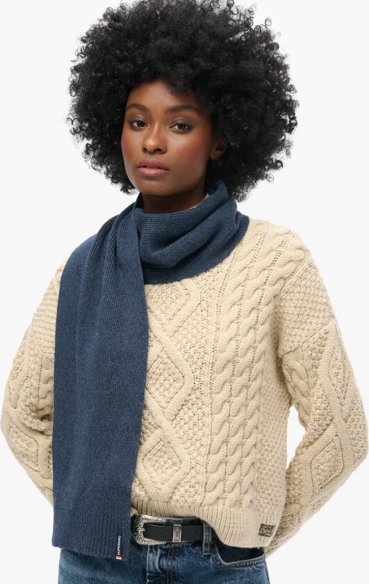 Essential Logo Knitted Scarf - Navy - ONE SIZE