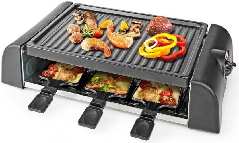 Bilde av Nedis Gourmet / Raclette Grille 6 Personer Stekespade Tempraturinnstillinger Non-stick belegg Rektangel