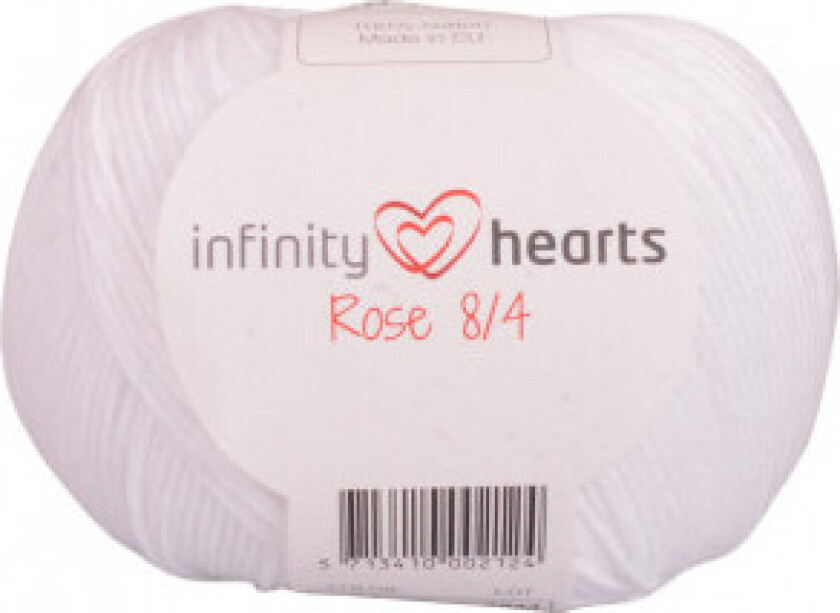 Rose 8/4 Garn Unicolor 02 Hvit