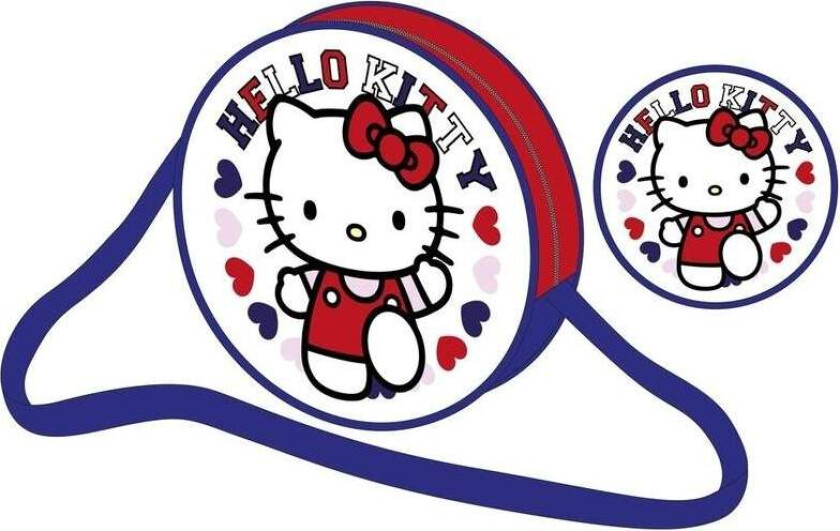 Hello Kitty Skulderveske med justerbar stropp og glidelås