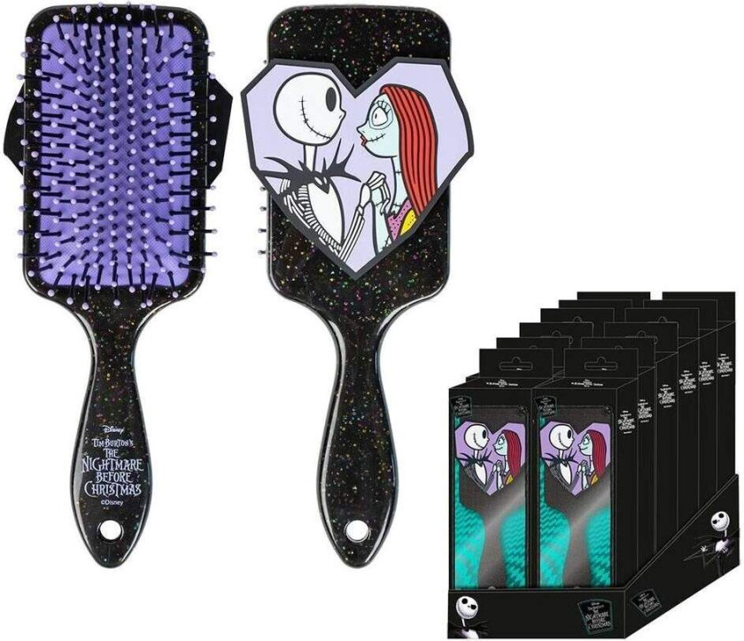 Nightmare Before Christmas Jack & Sally hårbørste for barn