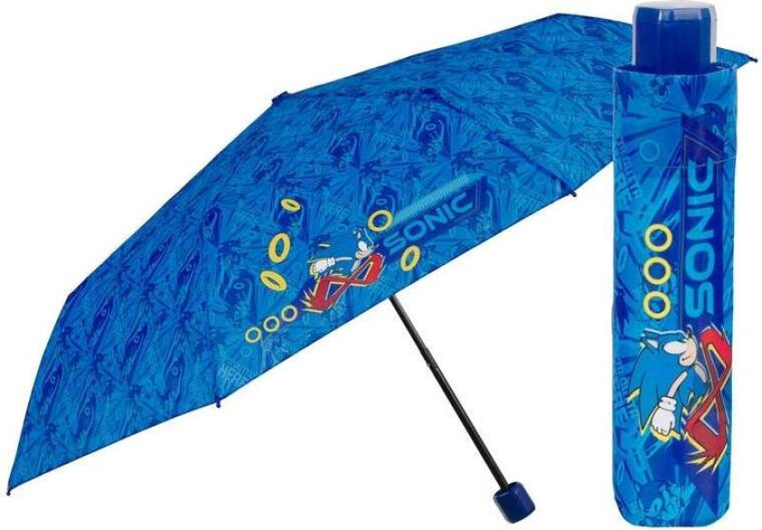Sonic the Hedgehog 50 cm manuell sammenleggbar paraply