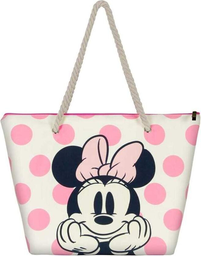 Minnie Dots strandveske for kvinner, stor kapasitet, slitesterk design
