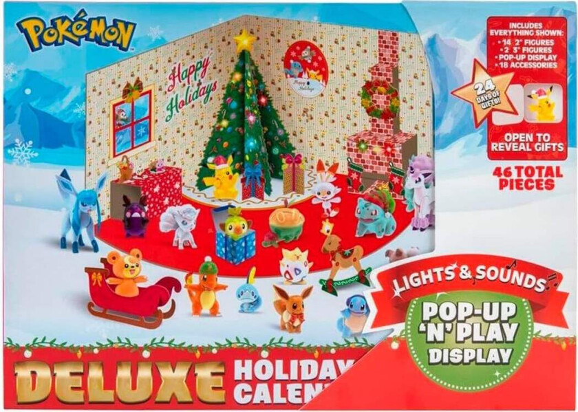 Pokemon adventskalender med lys og lydfunksjoner