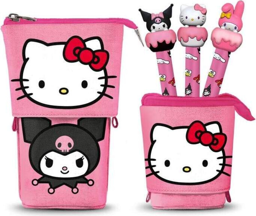 Hello Kitty Penal med 3 utvisbare penner for skolen