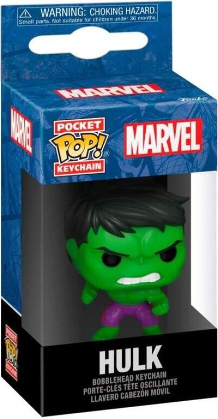 Hulk nøkkelring, lomme POP figur, Marvel samleobjekt
