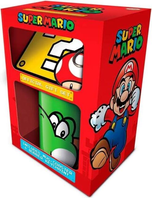 Super Mario Mug nøkkelring gavesett for fans og samlere