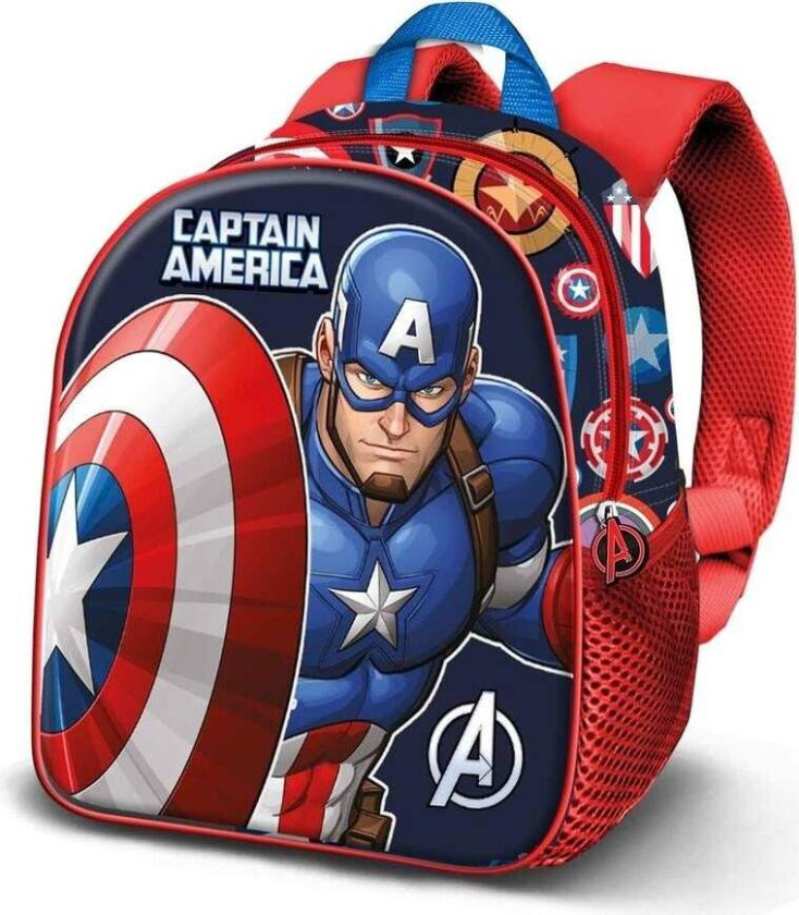 Captain America 3D-ryggsekk, 31 cm størrelse, slitesterk design