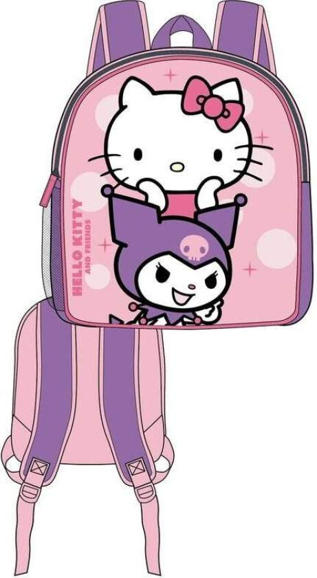 3D-ryggsekk, 30 cm størrelse, Hello Kitty & Kuromi Design