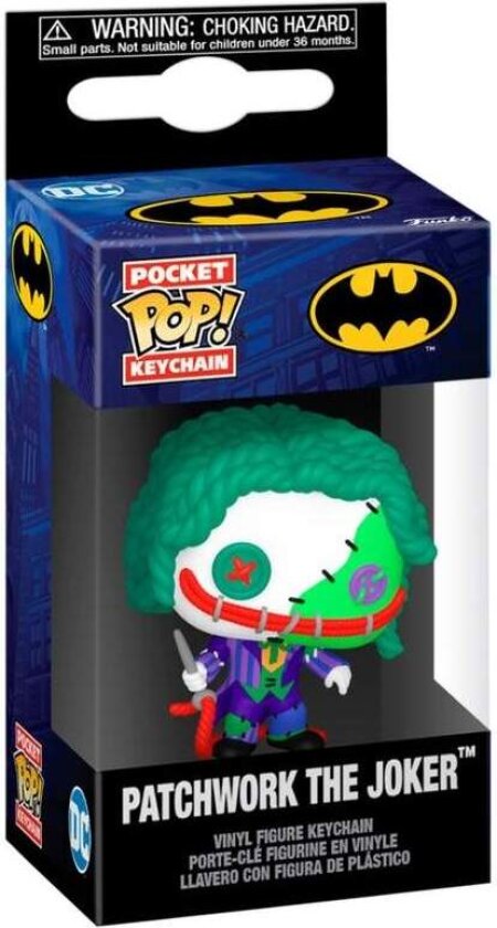 DC Comics Pocket POP nøkkelring - Patchwork Joker Design