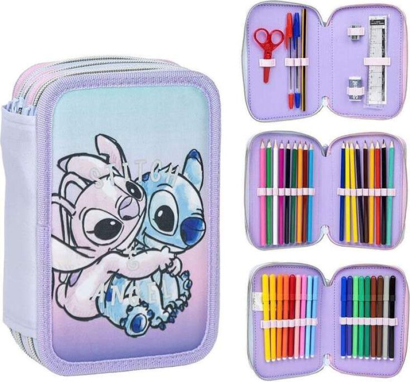 Stitch Triple Penal Case for skolemateriell og organisasjon