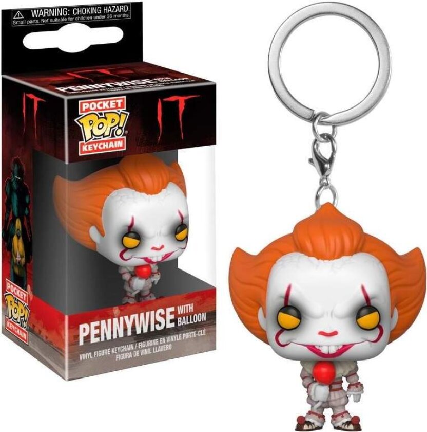 Pennywise nøkkelring med ballong, samleobjekt i lommestørrelse
