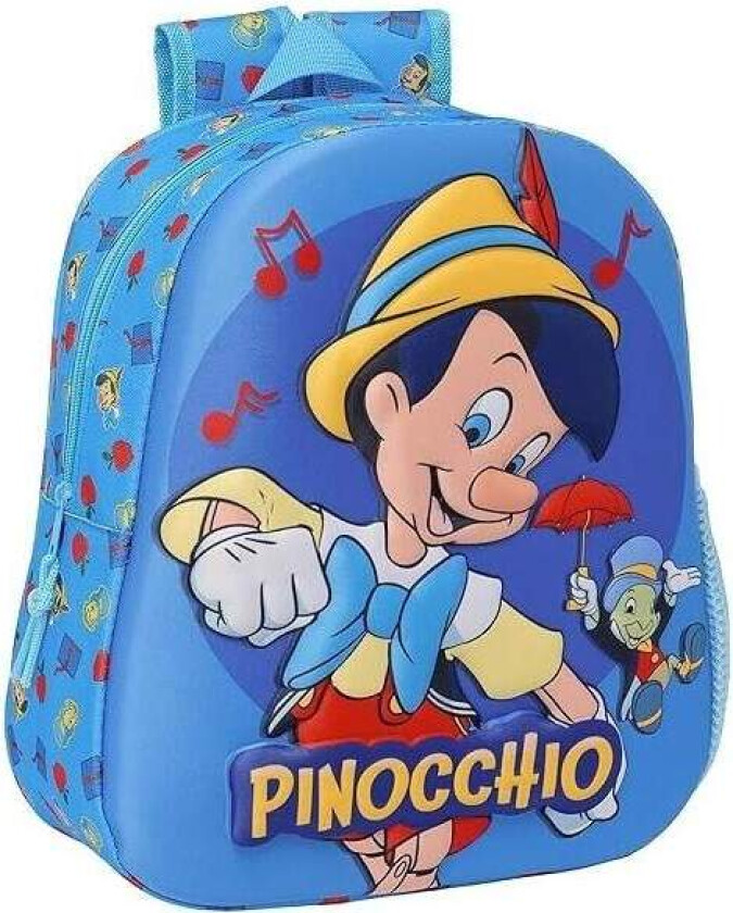 Pinocchio 3D-ryggsekk, 33 cm størrelse, slitesterkt materiale