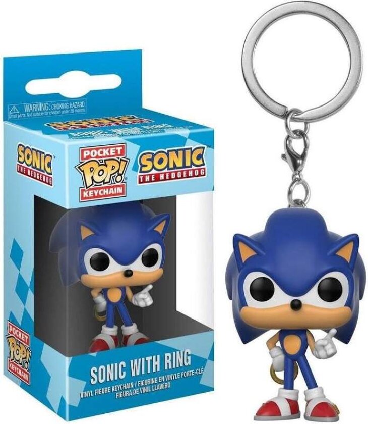 Sonic Pocket POP nøkkelring med ring, samleobjekt
