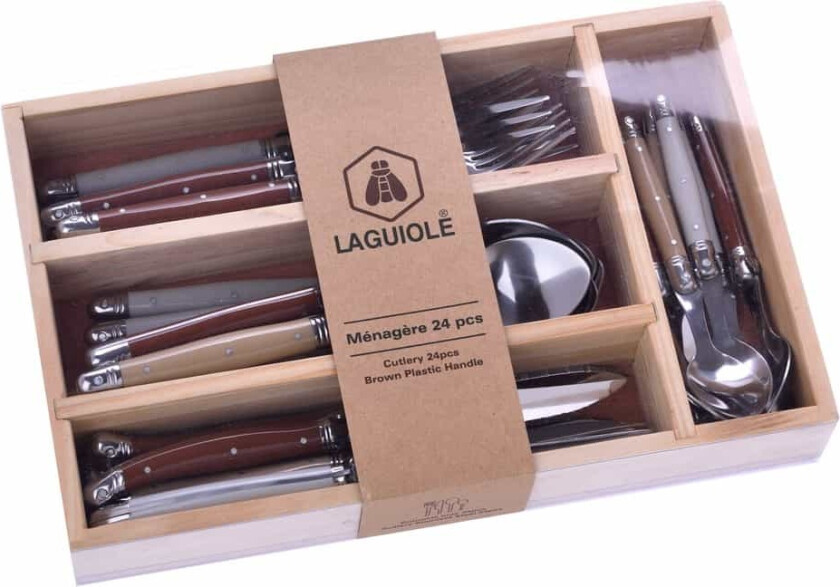 Bestikksett Brun Plast 24 Stk