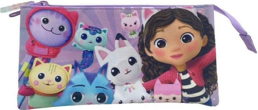 Gabby's Dollhouse trippelt pennal for skolemateriell