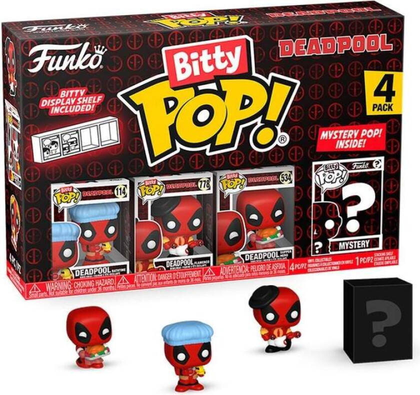 Blister 4-Pack Bitty POP Marvel Deadpool badeleker