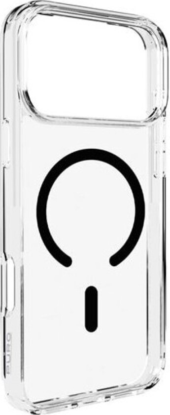 Lite Mag TPU+PC-etui for iPhone 17 Pro Max - gjennomsiktig med svart ring, MagSafe-kompatibel