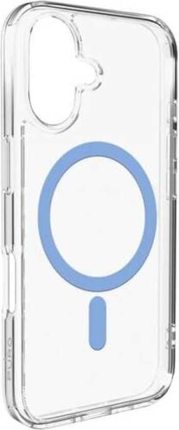 Lite Mag TPU+PC-etui kompatibelt med MagSafe for iPhone 17 - gjennomsiktig med blå ring