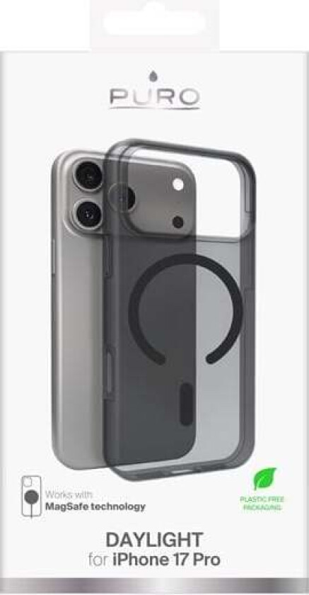 Daylight Magsafe-kompatibelt silikonetui for iPhone 17 Pro - gjennomsiktig svart