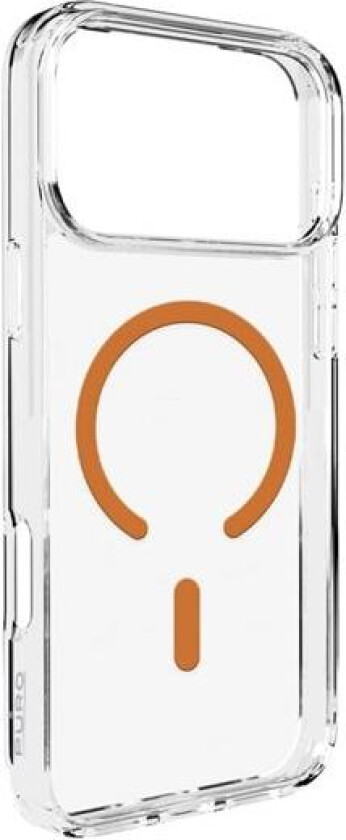 Lite Mag TPU+PC-etui kompatibelt med MagSafe for iPhone 17 Pro - gjennomsiktig med oransje ring
