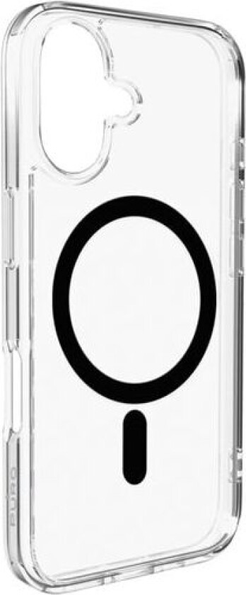 Lite Mag TPU+PC-etui kompatibelt med MagSafe for iPhone 17 - gjennomsiktig med svart ring
