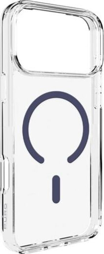 Lite Mag TPU+PC-etui kompatibelt med MagSafe for iPhone 17 Pro - gjennomsiktig med blå ring