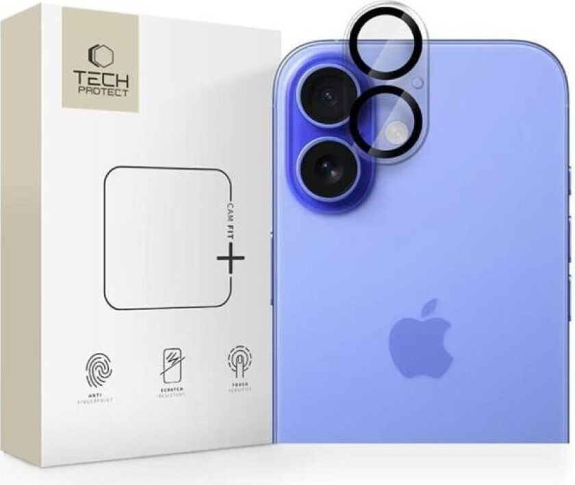 Cam Fit+ kameradeksel for iPhone 16 / 16 Plus - gjennomsiktig