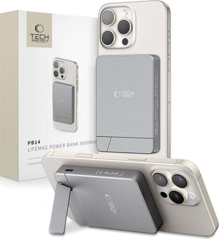Powerbank Tech-Protect PB14 LifeMag MagSafe 5000 mAh - grå