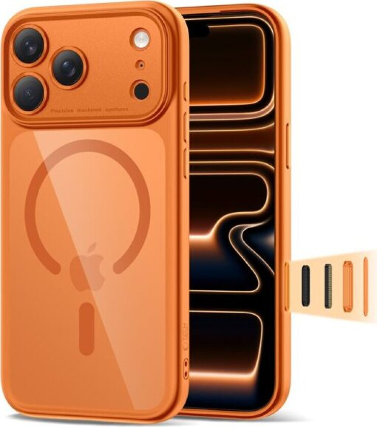 Magpeak Magsafe CC-etui for iPhone 17 Pro - gjennomsiktig oransje