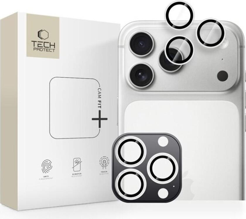 Camring Fit+ kameradeksel for iPhone 14/15/16/17 Pro/Max - Sølv