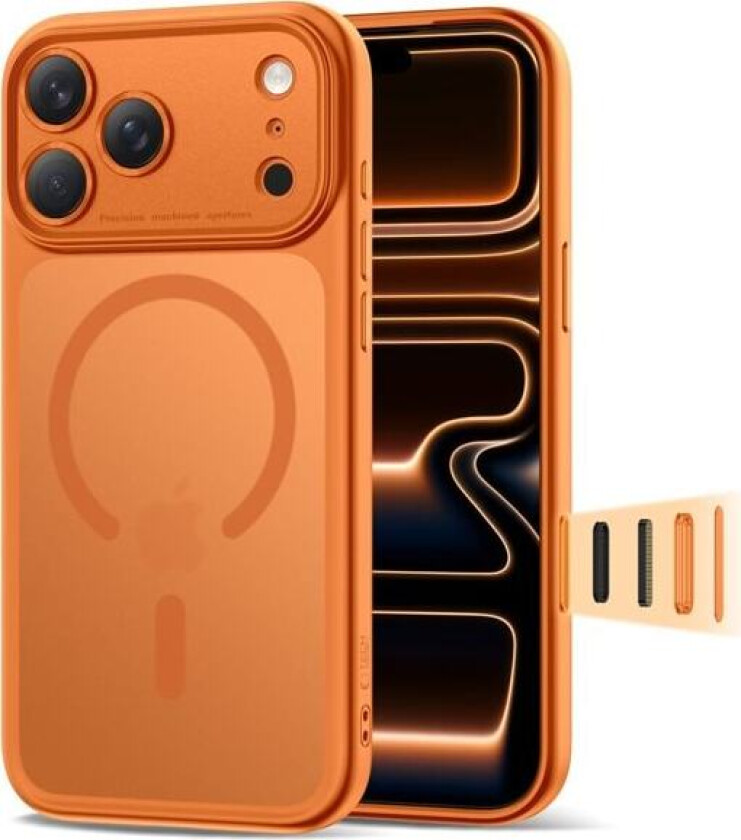 Magpeak Magsafe CC-etui for iPhone 17 Pro Max - matt oransje
