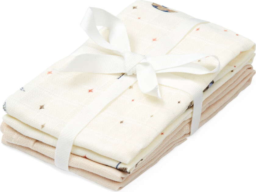 GOTS 4-pakning Vaskeklut Carousel Carousel One Size Rød One Size unisex