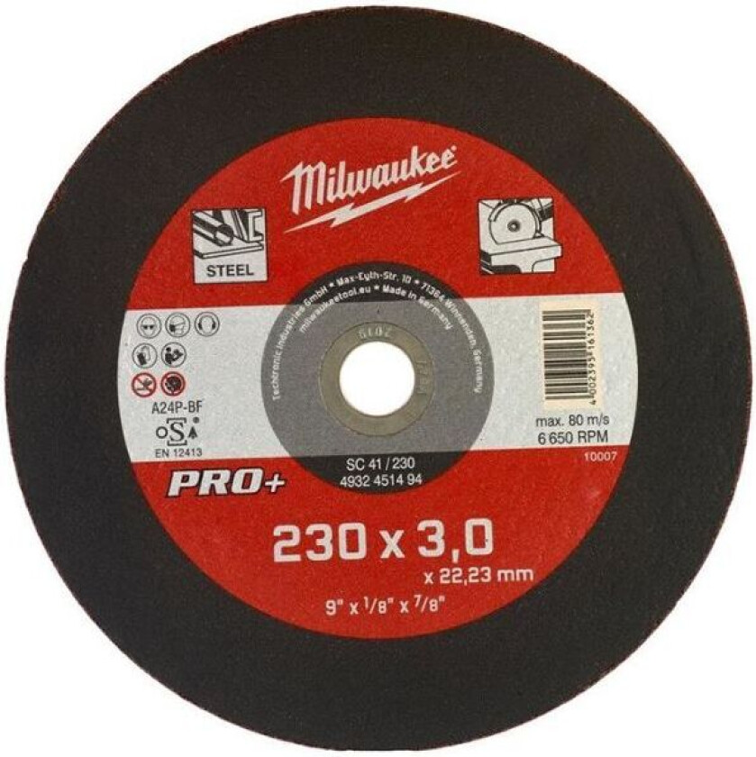 SCS 41 PRO+ Kappeskive 230x3 mm